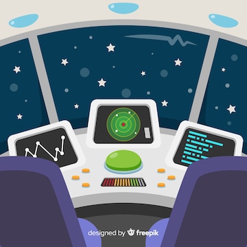 Free Vector | Spaceship interior background with flat design