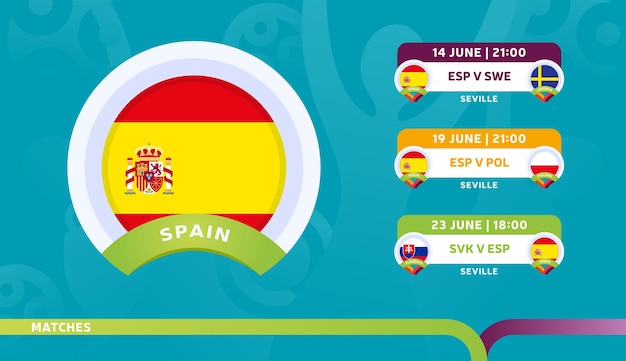 Premium Vector | Spain national team schedule matches in the final