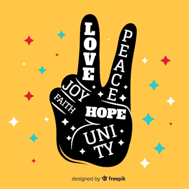 Download Free Vector | Sparkles hand peace sign background