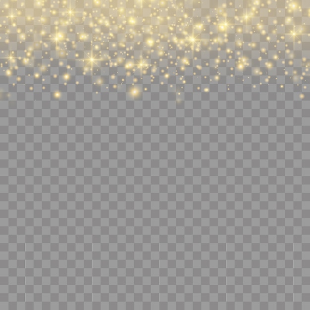 Premium Vector | Sparkling golden magic dust particles on transparent