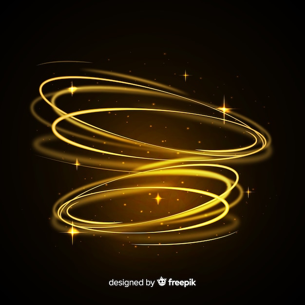 Sparkly light whirl effect with transparent background Free Vector