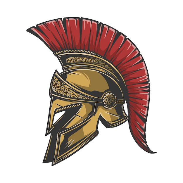 Premium Vector | Spartan helmet in easy to change color, add text and ...