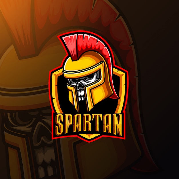 Premium Vector | Spartan skull mascot e sport logo design