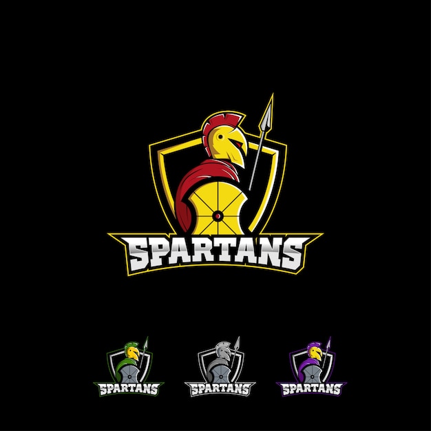 Spartan warrior logo design | Premium Vector
