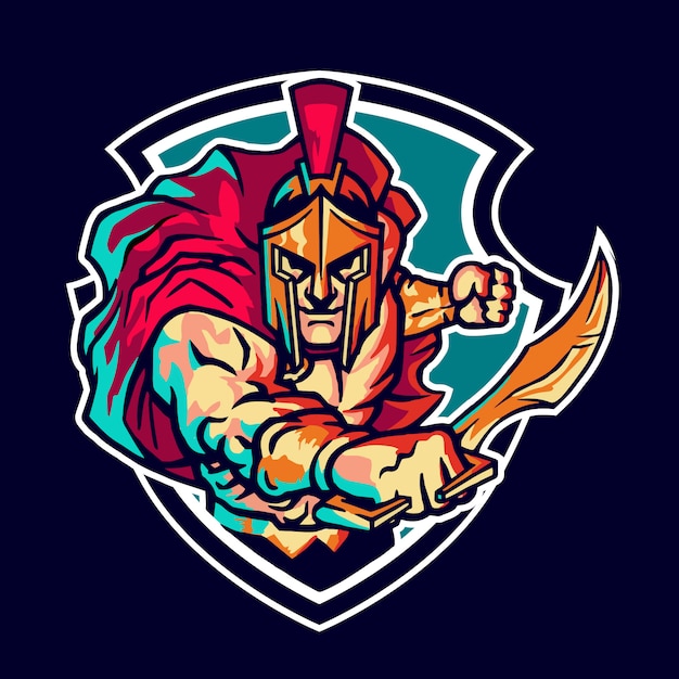 Premium Vector | Spartan warrior mascot logo