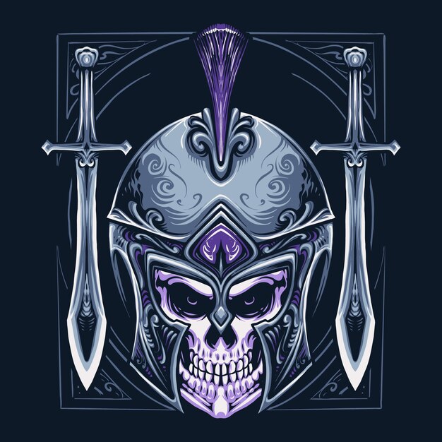 Premium Vector | Spartan warrior skull head illustration