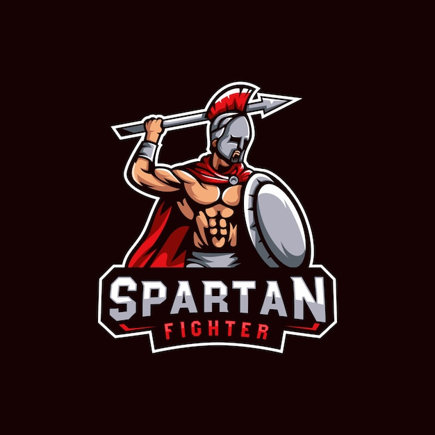 Spartan warriors logo, spartan fighter logo template for e sport gaming ...