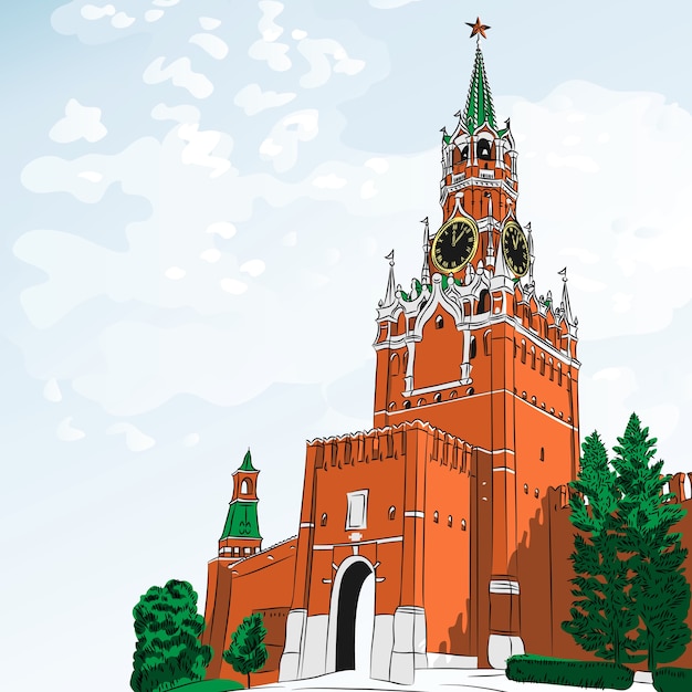 Московский кремль картинка раскрасить