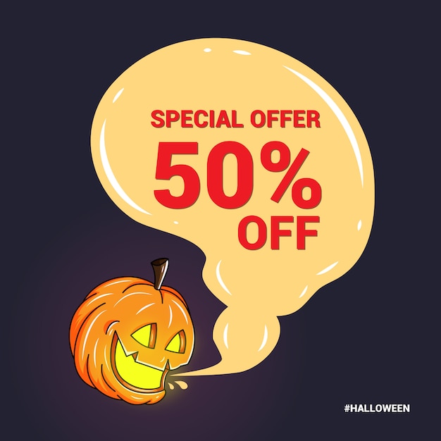 Special banner for promotion in halloween Premium Vector