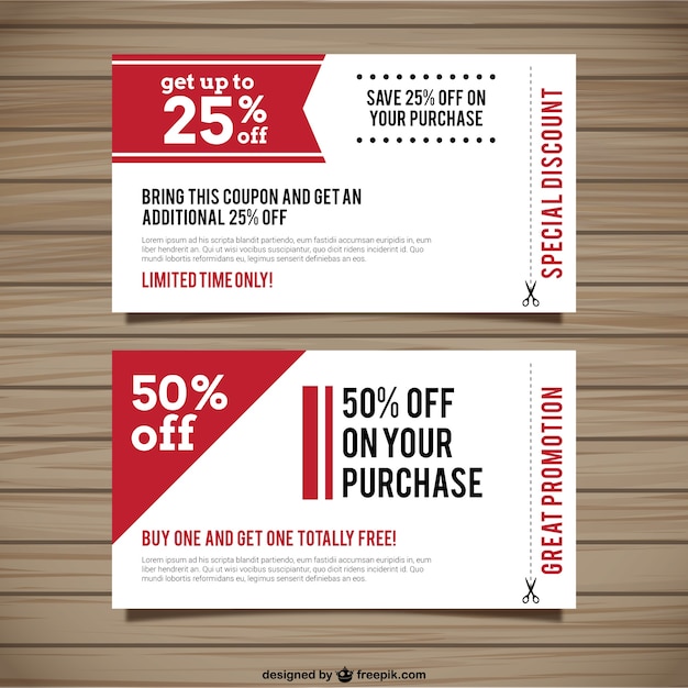 coupons on file cards