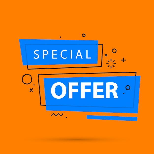 Premium Vector | Special offer banner template in colorful memphis style