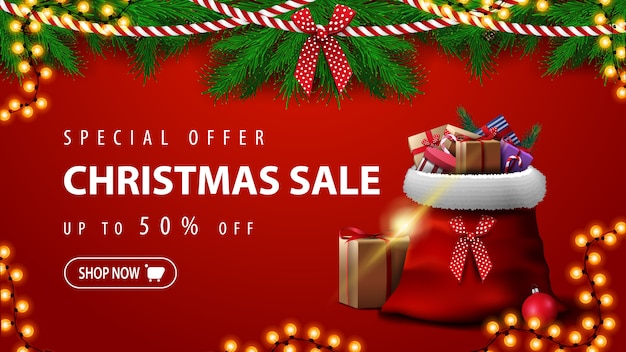 Premium Vector | Special Offer, Christmas Sale, Up To 50% Off ...