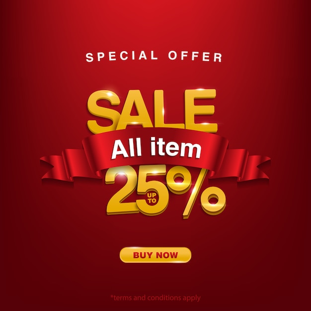 Special offer sale all item up to 25% | Premium Vector