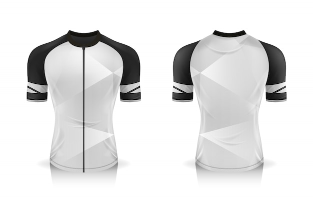 Download Premium Vector Specification Cycling Jersey Template Mock Up Sport T Shirt Round Neck Uniform For Bicycle Apparel
