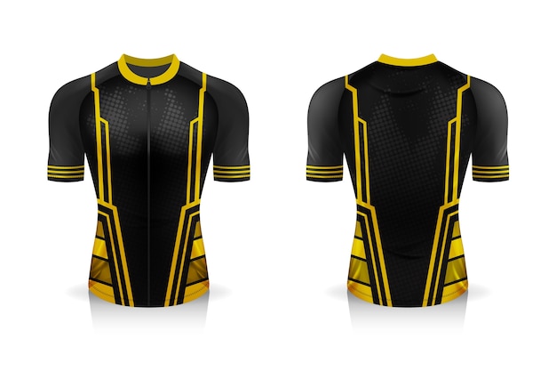 Premium Vector | Specification cycling jersey template. mock up sport t shirt round neck uniform