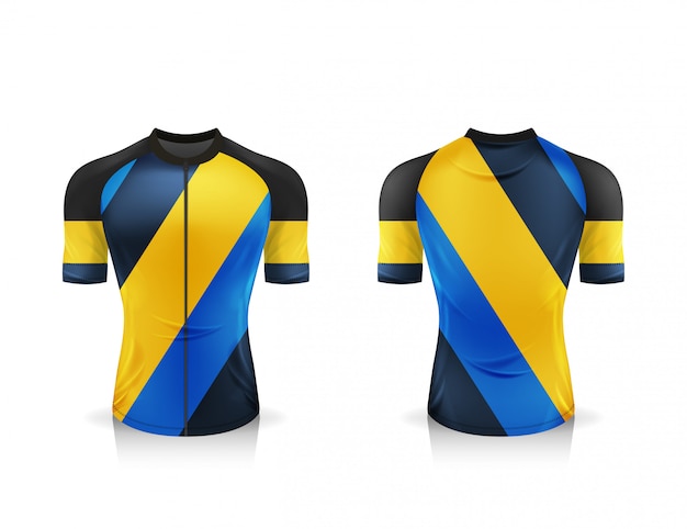 Specification cycling jersey template. sport t shirt round neck uniform for bicycle apparel ...
