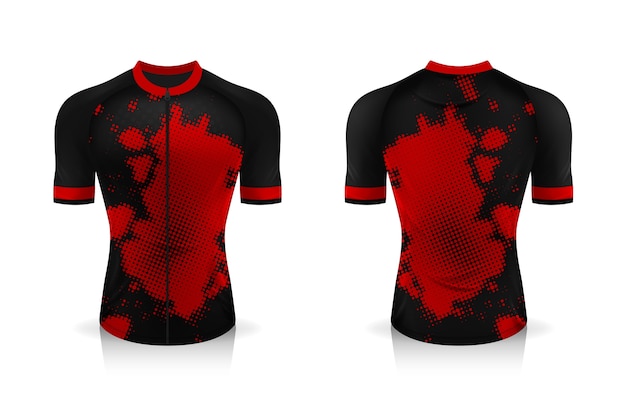 Premium Vector | Specification cycling jersey template. sport t shirt round neck uniform for ...
