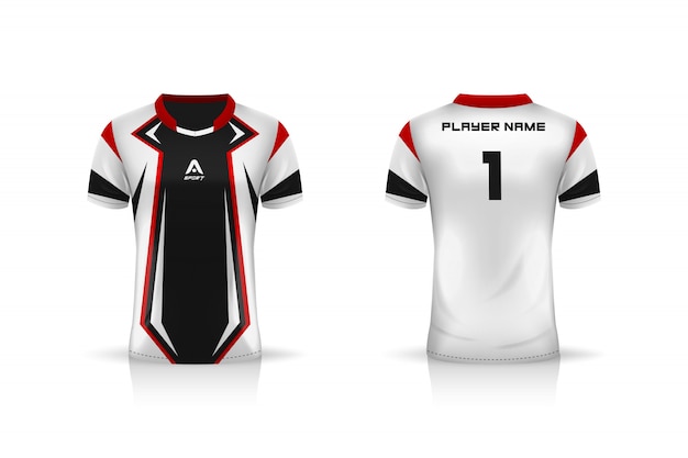 Download Premium Vector Specification Soccer Sport Esports Gaming T Shirt Jersey Template Uniform Illustration Design Free Mockups