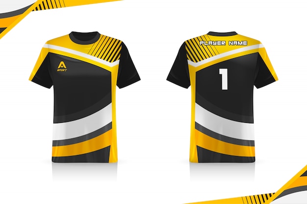 Specification soccer sport , esports gaming t shirt jersey template. uniform . | Premium Vector
