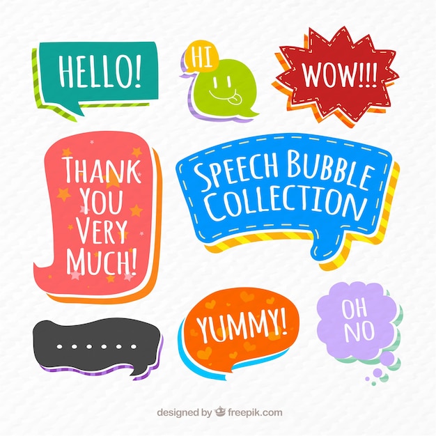 Speech Bubble Collection Free Vector 1606