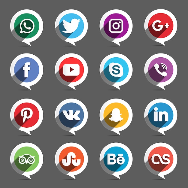 Download Speech bubble social media icon pack Vector | Free Download