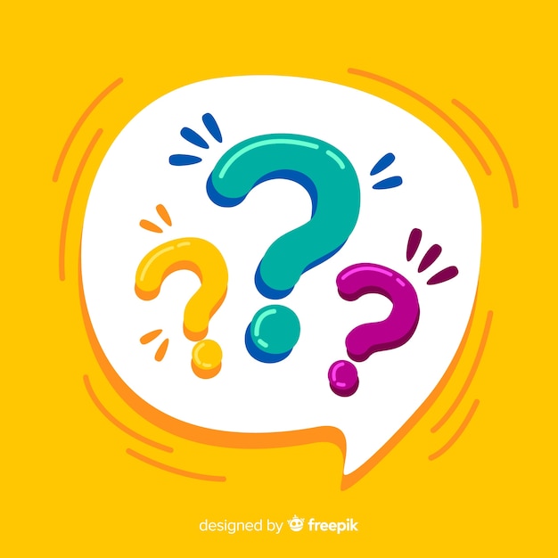 Speech bubble with question marks Premium Vector