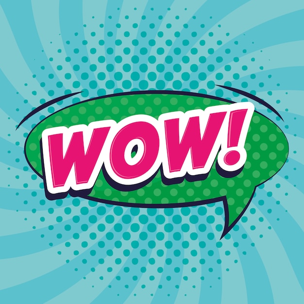 Premium Vector | Speech bubble with wow word comic pop art