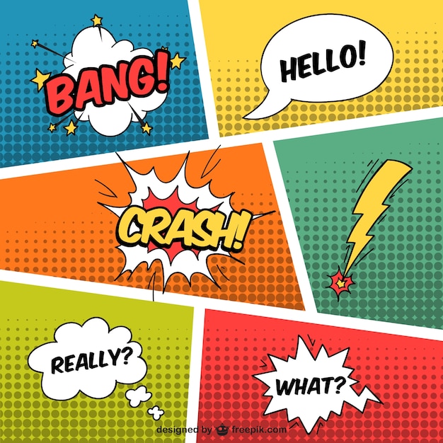 Download Speech bubbles in comic style | Free Vector