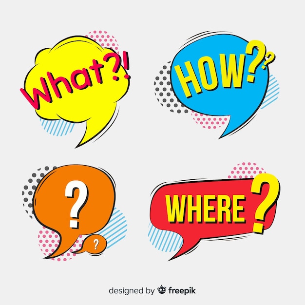 Free Vector Speech Bubbles With Questions