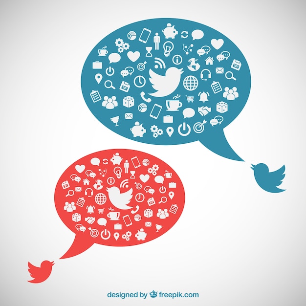 Free Vector Speech Bubbles With Social Media Icons