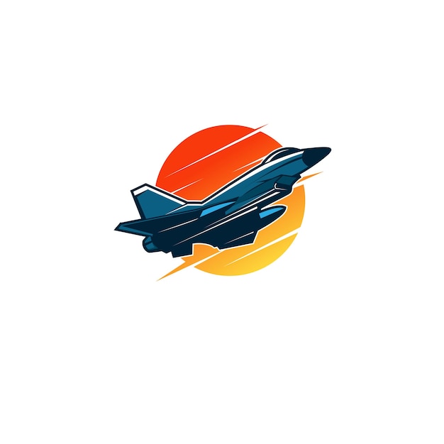 Premium Vector | Speed jet plane on fly logo