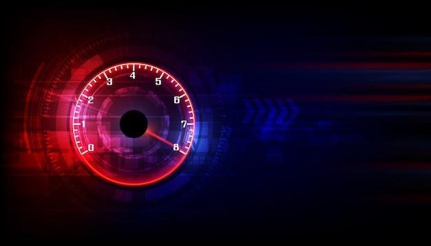 Speed motion background with speedometer Premium Vector