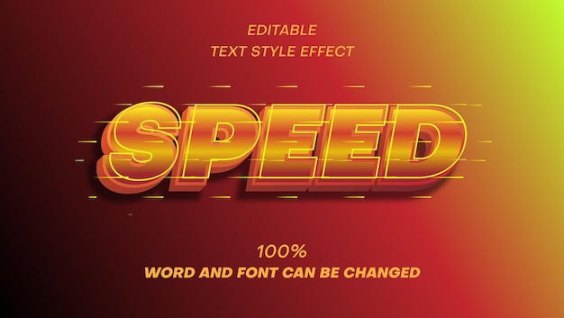 Premium Vector Speed Text Style Effect Template With Rend And Yellos