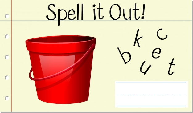 spell-english-word-bucket-free-vector