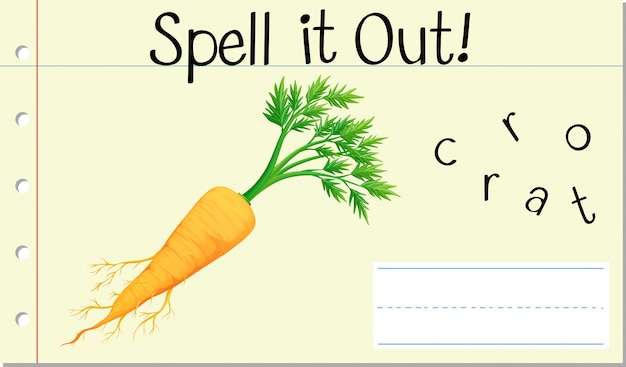 Free Vector | Spell english word carrot