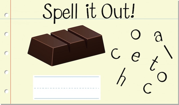 Free Vector | Spell english word chocolate