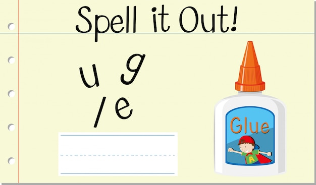 Spell english word glue Vector  Free Download