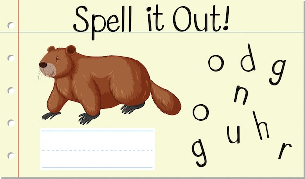 Free Vector  Spell english word groundhog