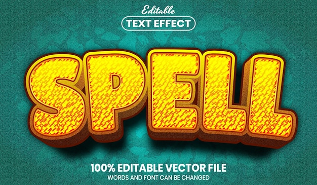 Premium Vector | Spell text, editable text effect