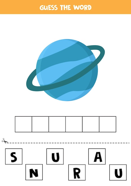 Premium Vector Spell The Word Uranus Vector Illustration Of Planet Uranus Spelling Game For Kids