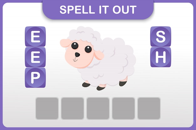 Premium Vector | Spelling word and vocabulary worksheet : sheep