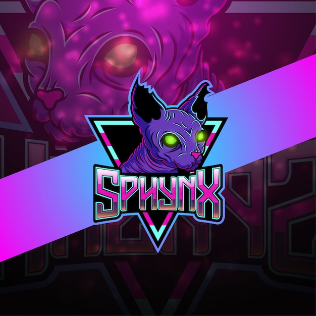 Premium Vector | Sphynx esport mascot logo