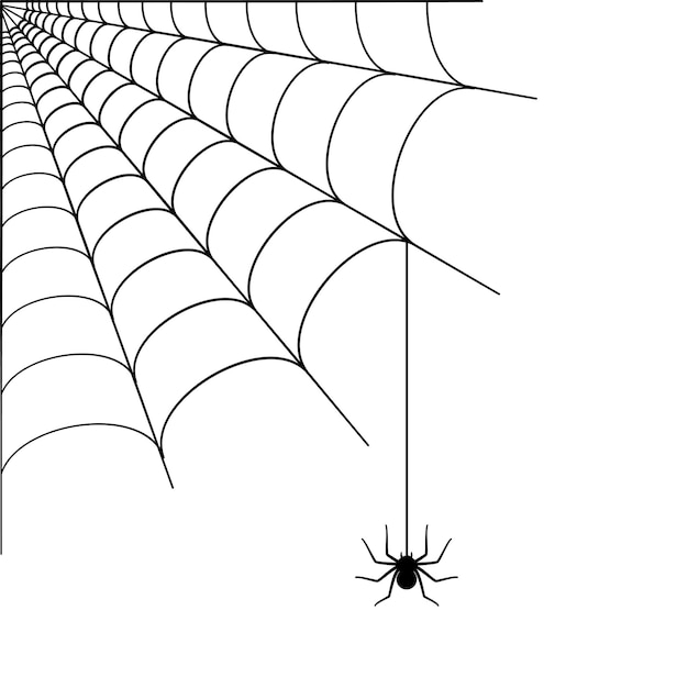 蜘蛛の巣の角のイラスト クモの巣とハロウィーンの装飾 単純なクモの巣ベクトル プレミアムベクター