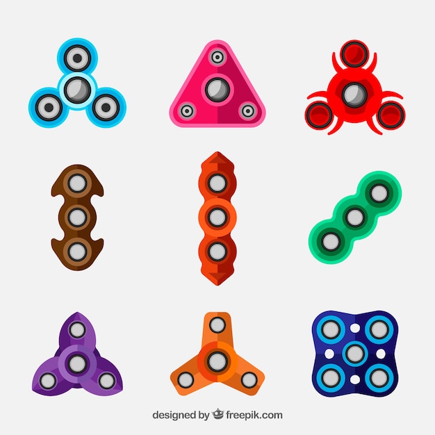 Spinner collection of colors in flat\
design