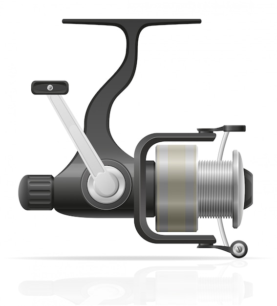 Download Spinning reel for fishing vector illustration | Premium Vector
