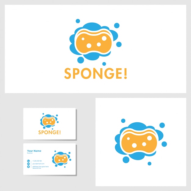 Download Free Sponge Logo Design With Business Card Mockup Premium Vector Use our free logo maker to create a logo and build your brand. Put your logo on business cards, promotional products, or your website for brand visibility.