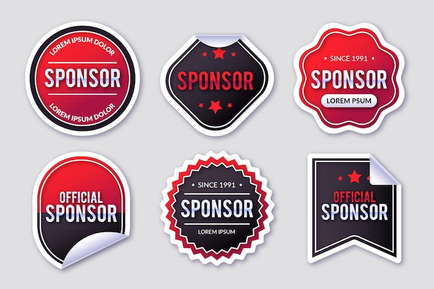 Premium Vector | Sponsor Stickers Collection