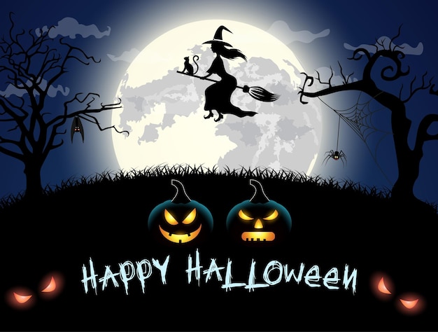 Premium Vector | Spooky card for halloween.
