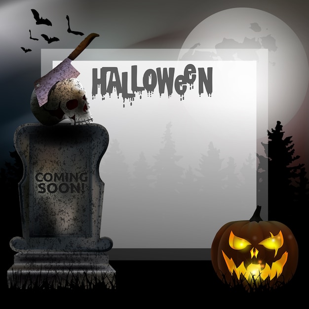 Download Premium Vector | Spooky halloween graveyard vector