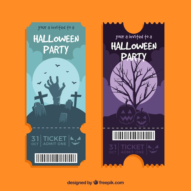 Spooky pack of halloween tickets